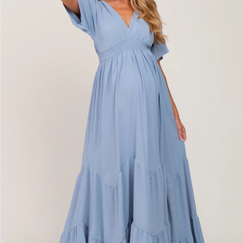 Pinkblush Light Blue Maxi Maternity Dress